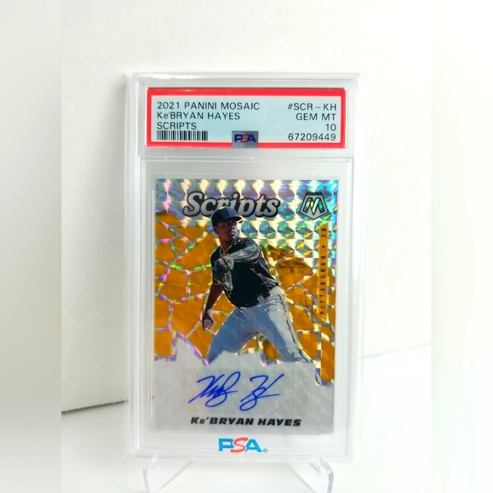 2021 Ke'Bryan Hayes RC Auto Panini Mosaic Scripts # SCR-KH - PSA 10 GEM MINT